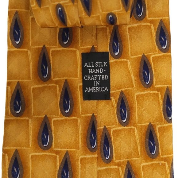 Barbara Blank J Z Richards Silk Ties Navy Plaid Yellow Paisley Lot Of 2 - Picture 10 of 10